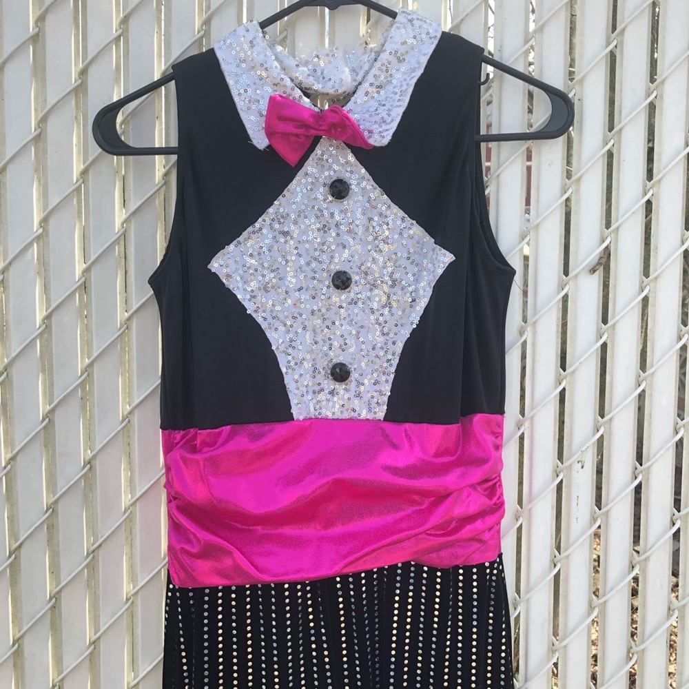 Black White Hot Pick Curtain Call Dance Costume - Picture 2 of 8